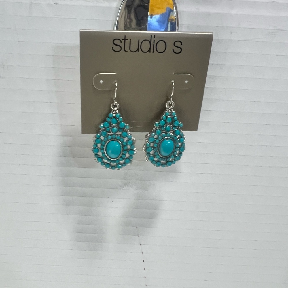 Studio S Aqua Teardrop Earrings